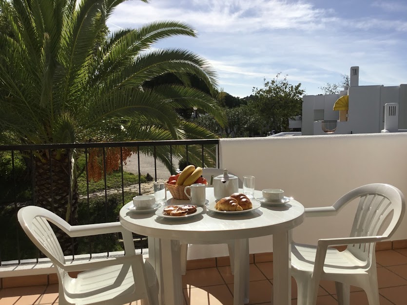 outside sunny private terrace