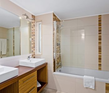 bathroom with shower & bath
