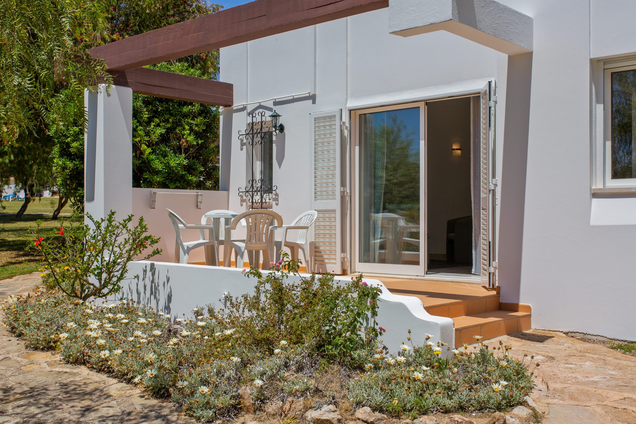 Prado Villas Villa accommodation in Vilamoura Algarve, outside garden terrace accommodation